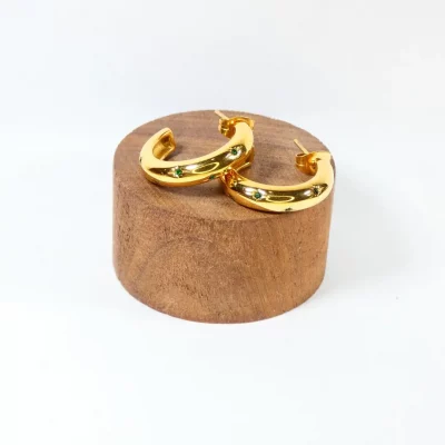 Boucles d'oreilles en acier inoxydable et zircons - AURA