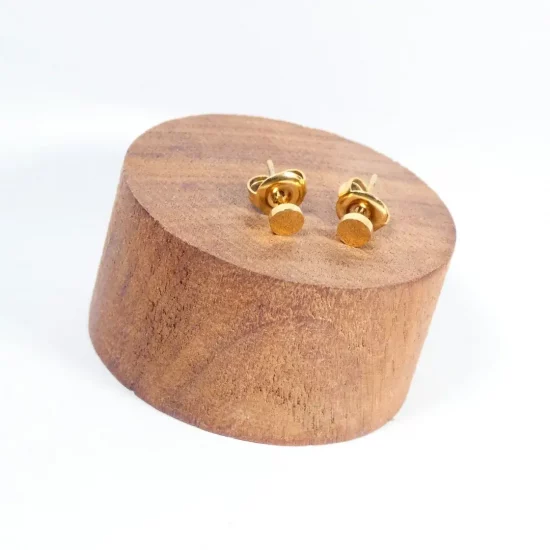 boucles d'oreilles puces plate en acier inoxydable dorée vente de bijoux nîmes