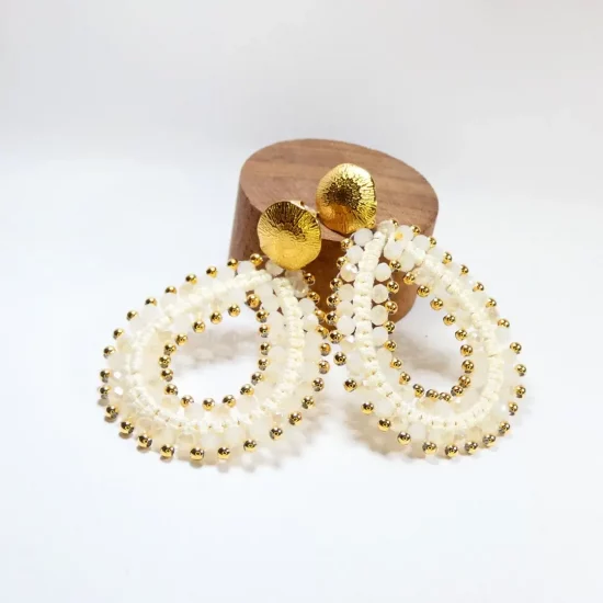 Boucles d'oreilles en acier inoxydable et perles vente de bijoux tendances a aimargues