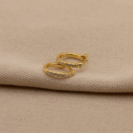 boucle créole argent 925 plaqué or avec zircon nallia bijoux aimargues