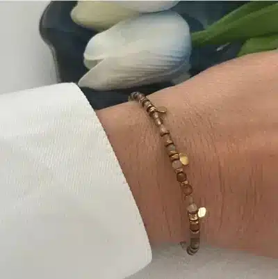 bracelet avec perles et sequin en acier inoxydable vente de bijoux nallia bijoux aimargues
