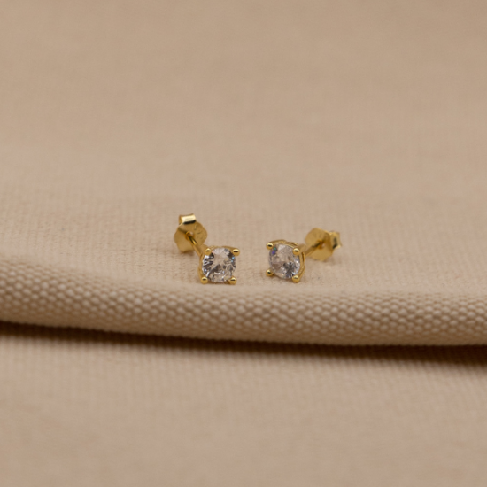 boucle d'oreille puce avec zircon cristal en argent 925 nallia bijoux cadeau offrir plaisir la grande motte
