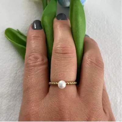 bague en acier inoxydable vendu par nallia bijoux à aimargues pearl
