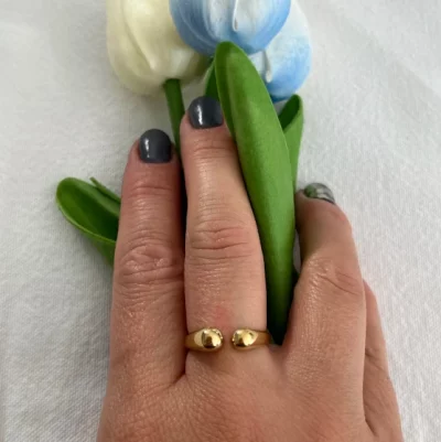 main portant Bague en acier inoxydable - ISOBEL doree