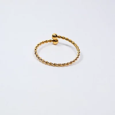 Bague fine torsadé en acier inoxydable - ANNA