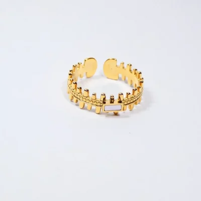 Bague en acier inoxydable et nacre - LAVANDOU