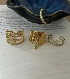 bague dorée, argentée et multicolore sur la boutique en ligne de nalliabijoux à Aimargues