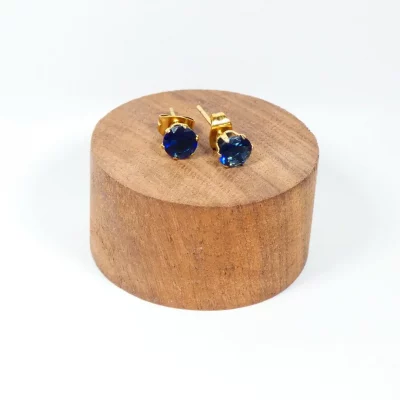 boucle d oreille bleu azur en acier inoxydable