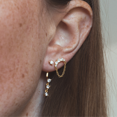 boucle d'oreille demi lune en argent 925 plaqué or demi lune vendu par nallia bijoux à garons