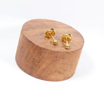 boucles d'oreilles puces boules dorées vente bijoux a aimargues